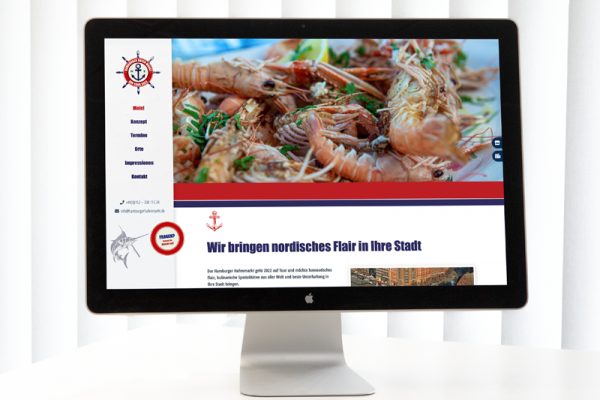 Die neue Website des Hamburger Hafenmarkts (© Orths Medien GmbH)